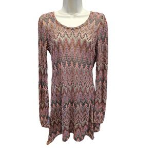 Ivy jane lightweight colorful long sleeve tunic medium semi sheer